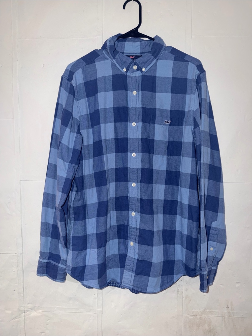 Vineyard Vines 100% cotton Flannel Blue Plaid Button-Down Shirt